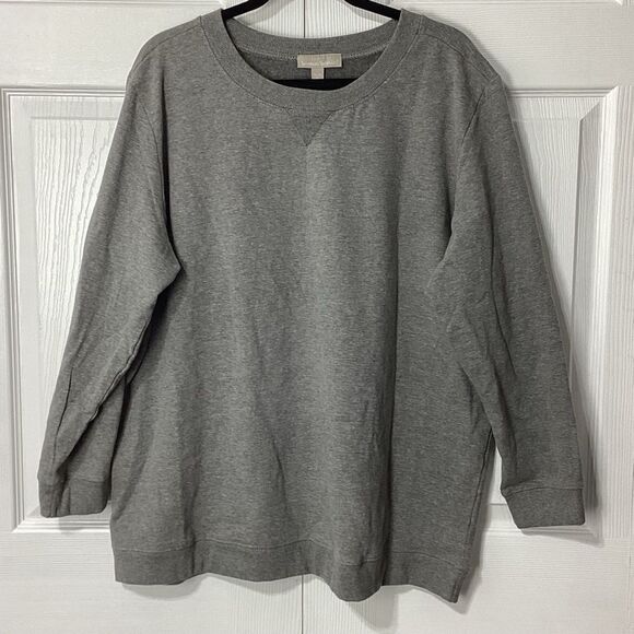 Woman Within Pullover Sweatshirt Gray 4X - Picture 1 of 8